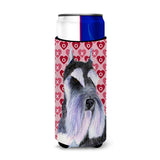 Schnauzer Hearts Love And Valentine'S Day Portrait Ultra Beverage Insulators For Slim Cans Ss4477Muk