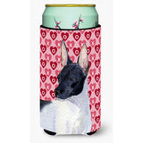 Rat Terrier Hearts Love And Valentine'S Day Portrait Tall Boy Beverage Insulator Beverage Insulator Hugger