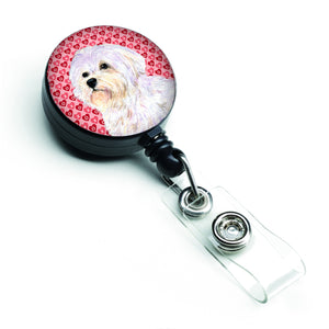 Caroline'S Treasures Maltese Love Retractable Badge Reel Or Id Holder With Clip, Multicolor (Ss4481Br)