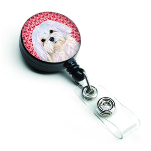 Caroline'S Treasures Maltese Love Retractable Badge Reel Or Id Holder With Clip, Multicolor (Ss4482Br)