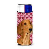 Dachshund Hearts Love And Valentine'S Day Portrait Ultra Beverage Insulators For Slim Cans Ss4487Muk