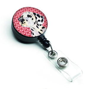 Caroline'S Treasures Dalmatian Love Retractable Badge Reel Or Id Holder With Clip, Multicolor (Ss4492Br)