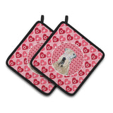 Caroline'S Treasures Wheaten Terrier Soft Coated Hearts Love Valentine'S Pair Of Pot Holders Ss4493Pthd, 7.5Hx7.5W, Multicolor