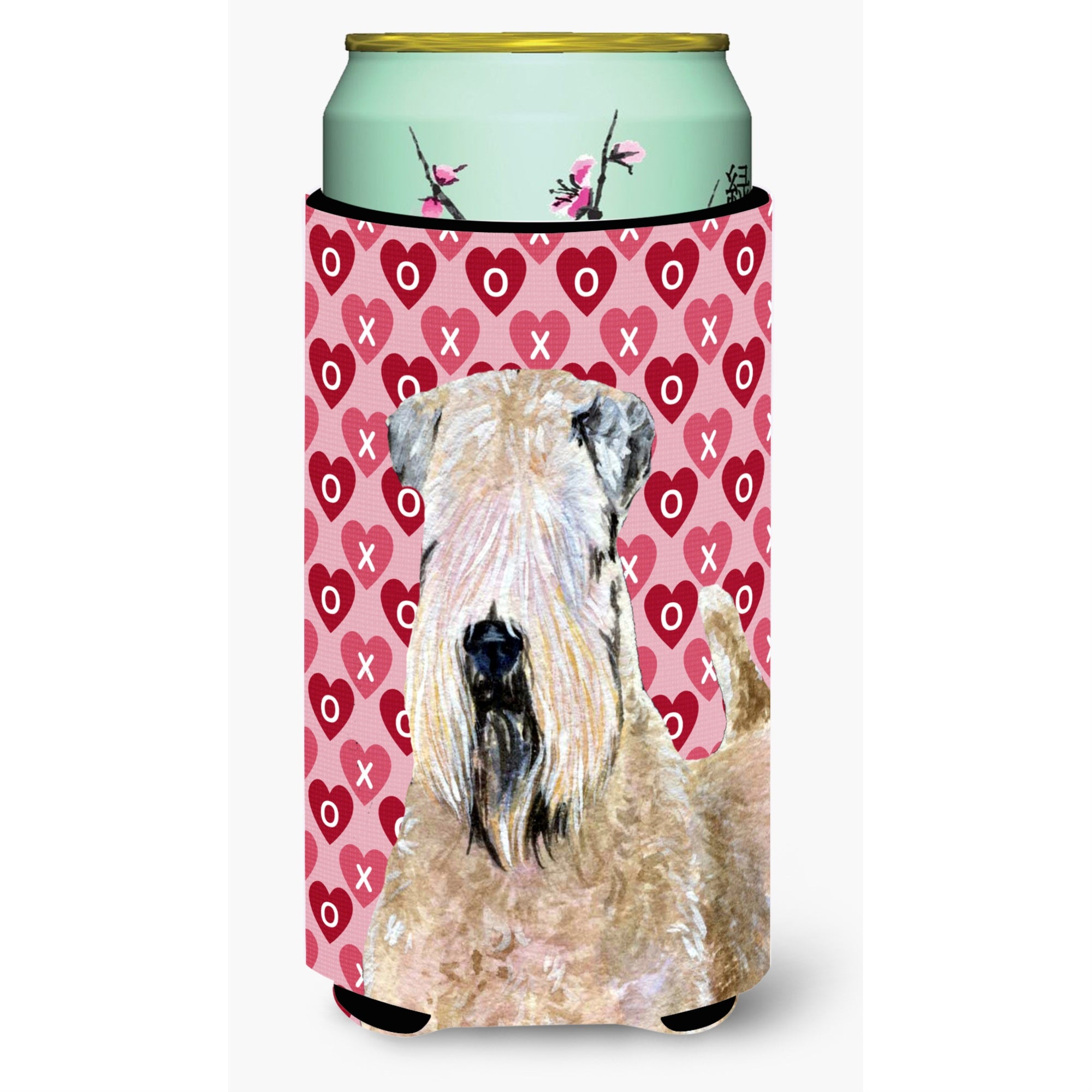 Wheaten Terrier Soft Coated Hearts Love Valentine'S Tall Boy Beverage Insulator Beverage Insulator Hugger