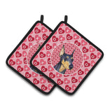 Caroline'S Treasures Doberman Hearts Love & Valentine'S Day Portrait Pair Of Pot Holders Ss4495Pthd, 7.5Hx7.5W, Multicolor