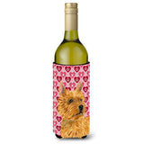 Norwich Terrier Hearts Love Valentine'S Day Portrait Wine Bottle Beverage Insulator Beverage Insulator Hugger