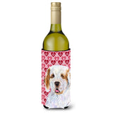 Clumber Spaniel Hearts Love And Valentine'S Day Wine Bottle Beverage Insulator Beverage Insulator Hugger