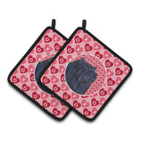 Caroline'S Treasures Chow Hearts Love & Valentine'S Day Portrait Pair Of Pot Holders Ss4501Pthd, 7.5Hx7.5W, Multicolor