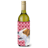 Jack Russell Terrier Hearts Love Valentine'S Day Wine Bottle Beverage Insulator Beverage Insulator Hugger