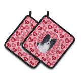 Caroline'S Treasures Papillon Hearts Love & Valentine'S Day Portrait Pair Of Pot Holders Ss4505Pthd, 7.5Hx7.5W, Multicolor