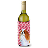 English Toy Spaniel Hearts Love And Valentine'S Day Wine Bottle Beverage Insulator Beverage Insulator Hugger