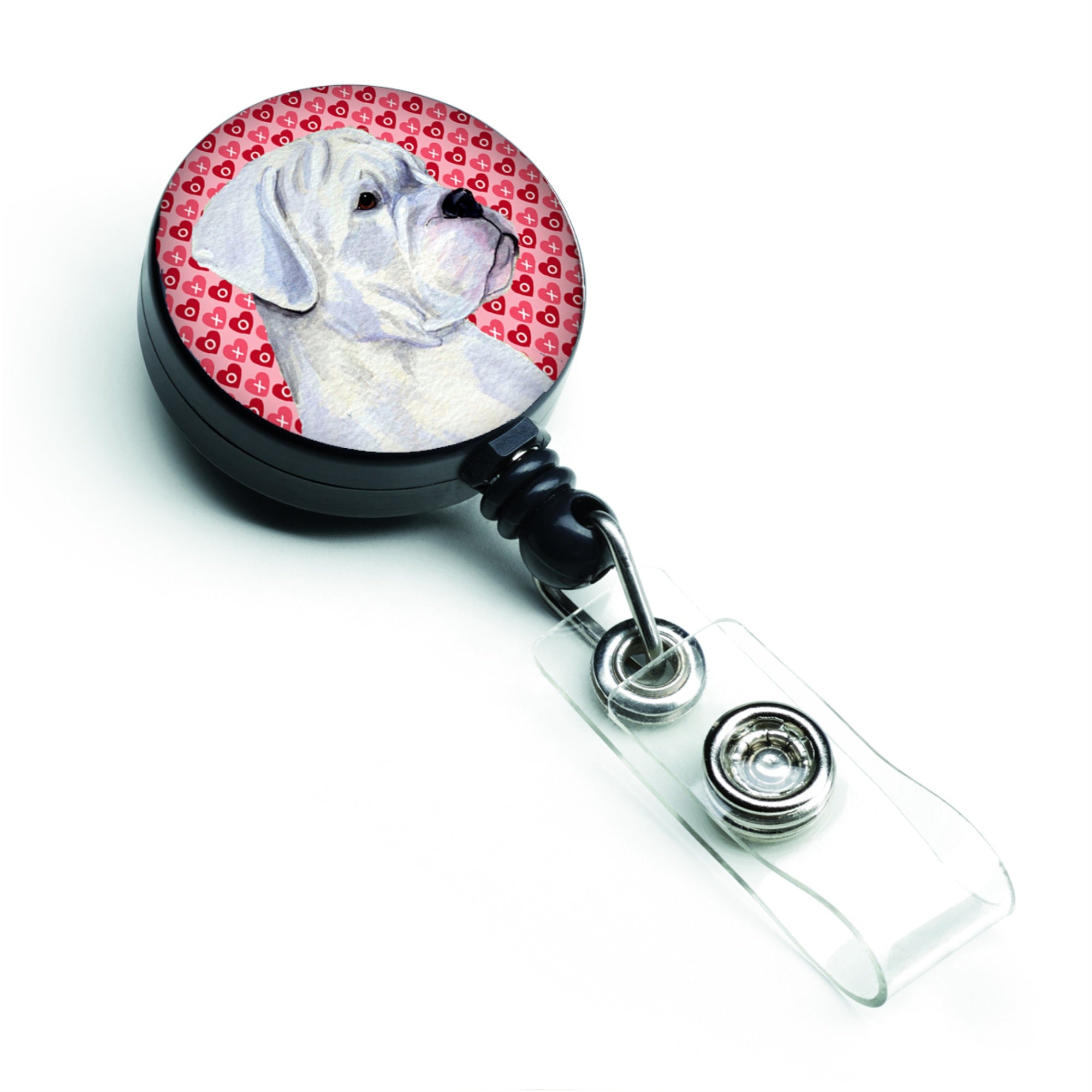 Caroline'S Treasures Boxer Love Retractable Badge Reel Or Id Holder With Clip, Multicolor (Ss4509Br)