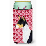 Basenji Hearts Love And Valentine'S Day Portrait Tall Boy Beverage Insulator Beverage Insulator Hugger
