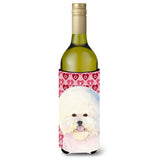Bichon Frise Hearts Love And Valentine'S Day Wine Bottle Beverage Insulator Beverage Insulator Hugger