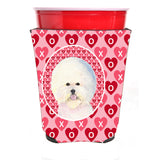 Bichon Frise Red Solo Cup Beverage Insulator Hugger