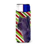 Skye Terrier Candy Cane Holiday Christmas Ultra Beverage Insulators For Slim Cans Ss4532Muk