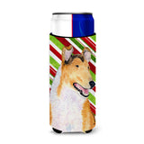 Collie Smooth Candy Cane Holiday Christmas Ultra Beverage Insulators For Slim Cans Ss4539Muk
