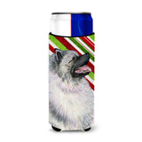 Keeshond Candy Cane Holiday Christmas Ultra Beverage Insulators For Slim Cans Ss4557Muk