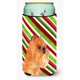 Brussels Griffon Candy Cane Holiday Christmas Tall Boy Beverage Insulator Beverage Insulator Hugger