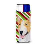 Bull Terrier Candy Cane Holiday Christmas Ultra Beverage Insulators For Slim Cans Ss4565Muk