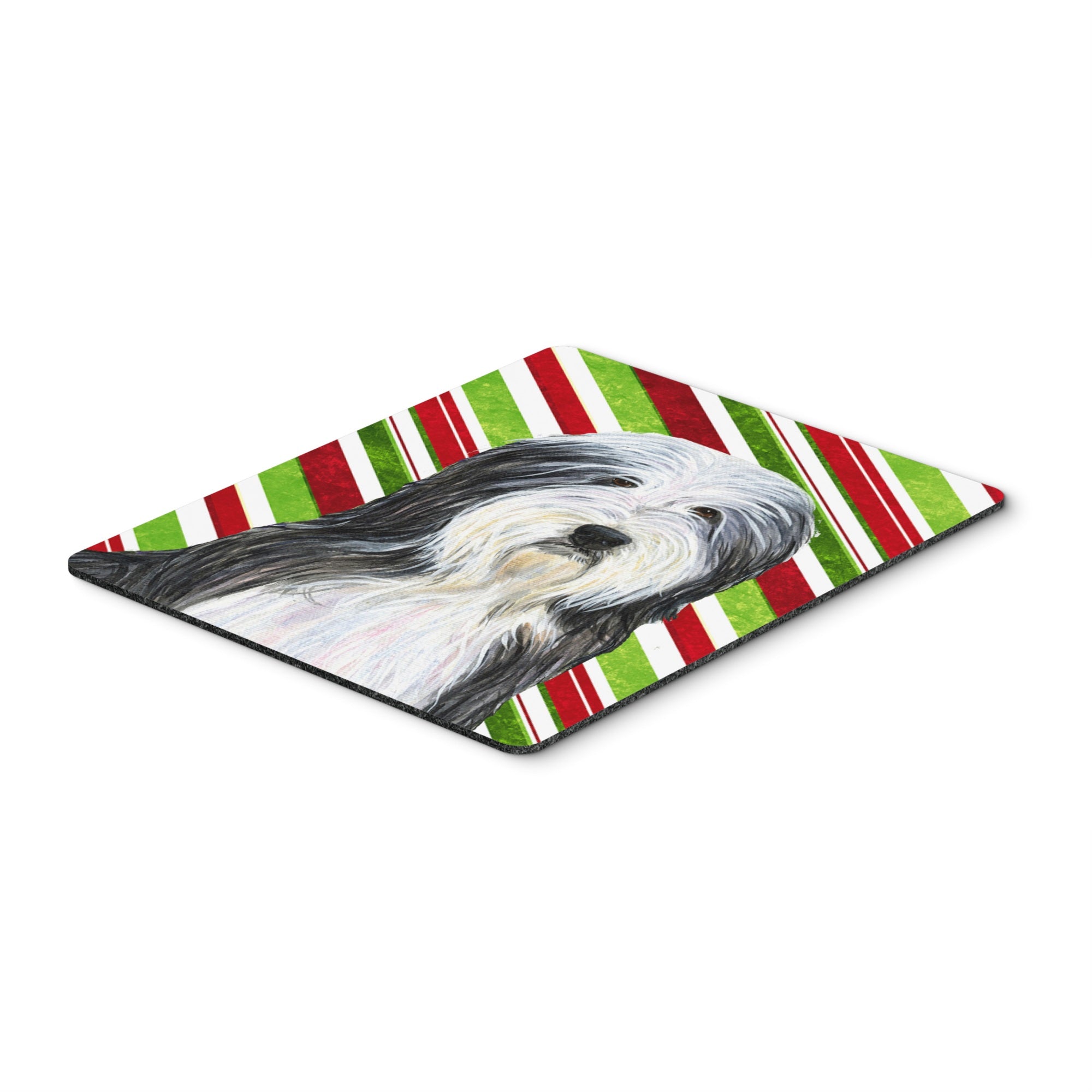 Caroline'S Treasures Mouse/Hot Pad/Trivet, Bearded Collie Candy Cane Holiday Christmas (Ss4566Mp)