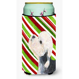 Dandie Dinmont Terrier Candy Cane Holiday Christmas Tall Boy Beverage Insulator Beverage Insulator Hugger