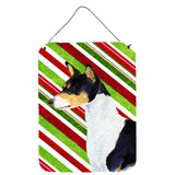 Caroline'S Treasures Basenji Candy Cane Holiday Christmas Wall Or Door Hanging Prints, 16 X 12, Multicolor
