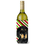 Gordon Setter Candy Cane Holiday Christmas Wine Bottle Beverage Insulator Beverage Insulator Hugger
