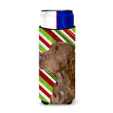 Field Spaniel Candy Cane Holiday Christmas Ultra Beverage Insulators For Slim Cans Ss4594Muk