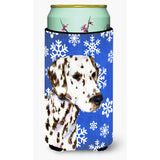 Dalmatian Winter Snowflakes Holiday Tall Boy Beverage Insulator Beverage Insulator Hugger