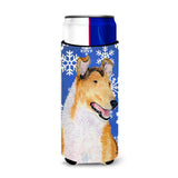 Collie Smooth Winter Snowflakes Holiday Ultra Beverage Insulators For Slim Cans Ss4608Muk
