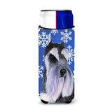 Schnauzer Winter Snowflakes Holiday Ultra Beverage Insulators For Slim Cans Ss4615Muk