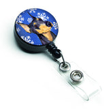 Carolines Treasures Doberman Winter Snowflakes Holiday Retractable Badge Reel Multicolor (SS4633BR)