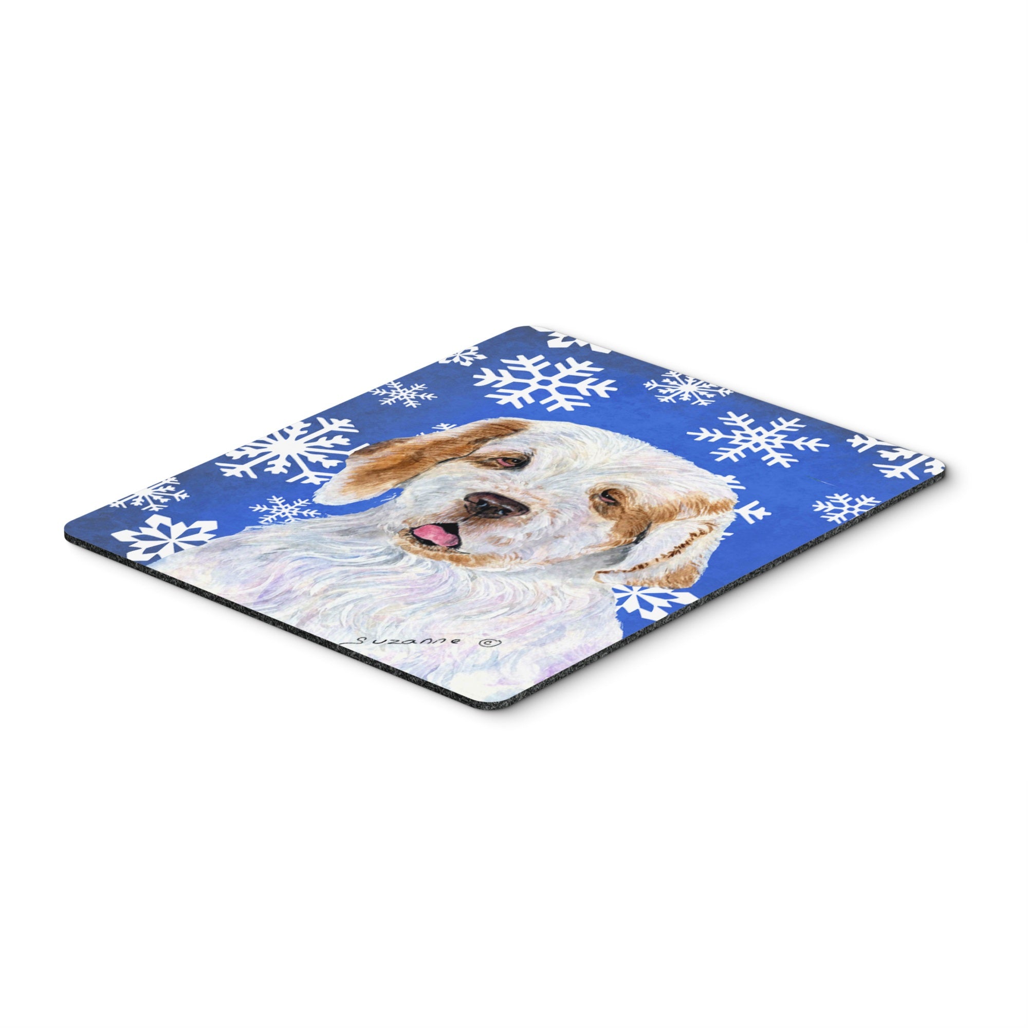 Caroline'S Treasures Clumber Spaniel Winter Snowflakes Holiday Mouse Pad/Hot Pad/Trivet (Ss4638Mp)