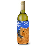Chow Chow Winter Snowflakes Holiday Wine Bottle Beverage Insulator Beverage Insulator Hugger Ss4640Literk