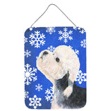 Caroline'S Treasures Dandie Dinmont Terrier Winter Snowflakes Holiday Door Hanging Prints Wall-Decor, 16 X 12, Multico