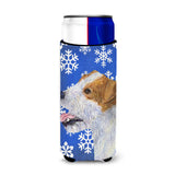 Jack Russell Terrier Winter Snowflakes Holiday Ultra Beverage Insulators For Slim Cans Ss4642Muk