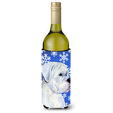 Boxer Winter Snowflakes Holiday Wine Bottle Beverage Insulator Beverage Insulator Hugger Ss4647Literk