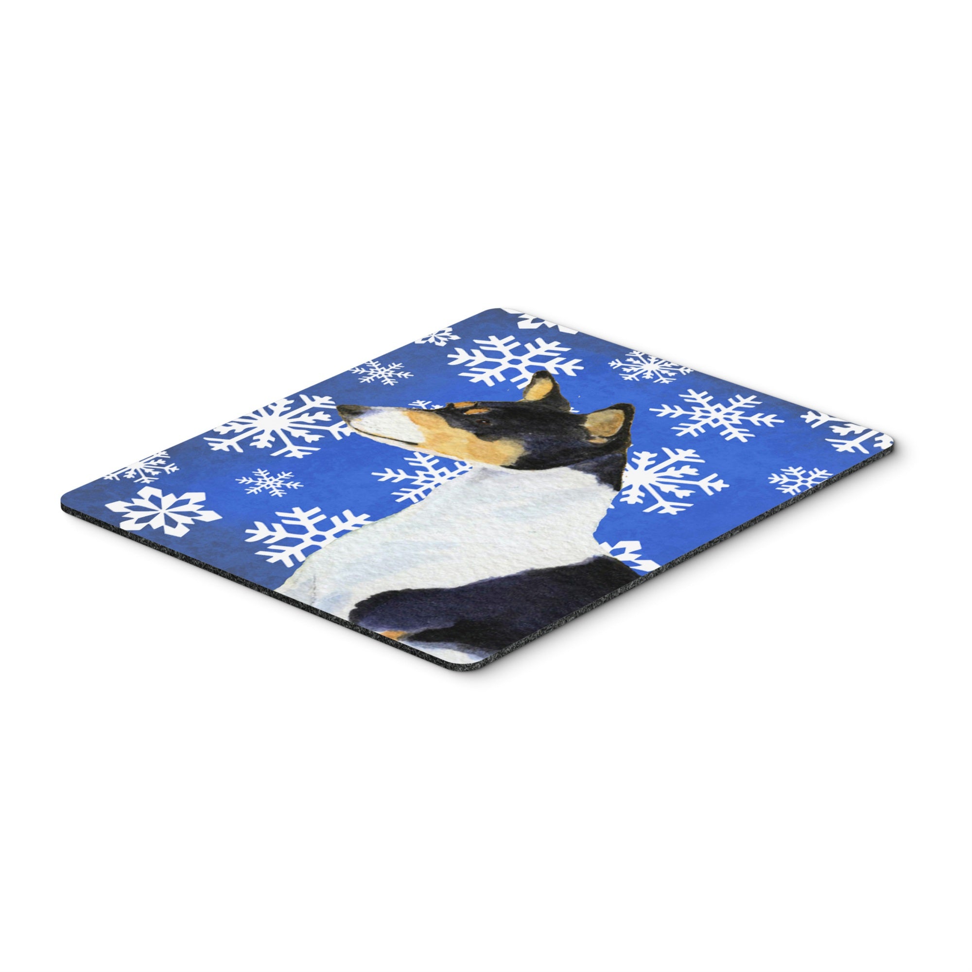 Caroline'S Treasures Basenji Winter Snowflakes Holiday Mouse Pad/Hot Pad/Trivet (Ss4652Mp)