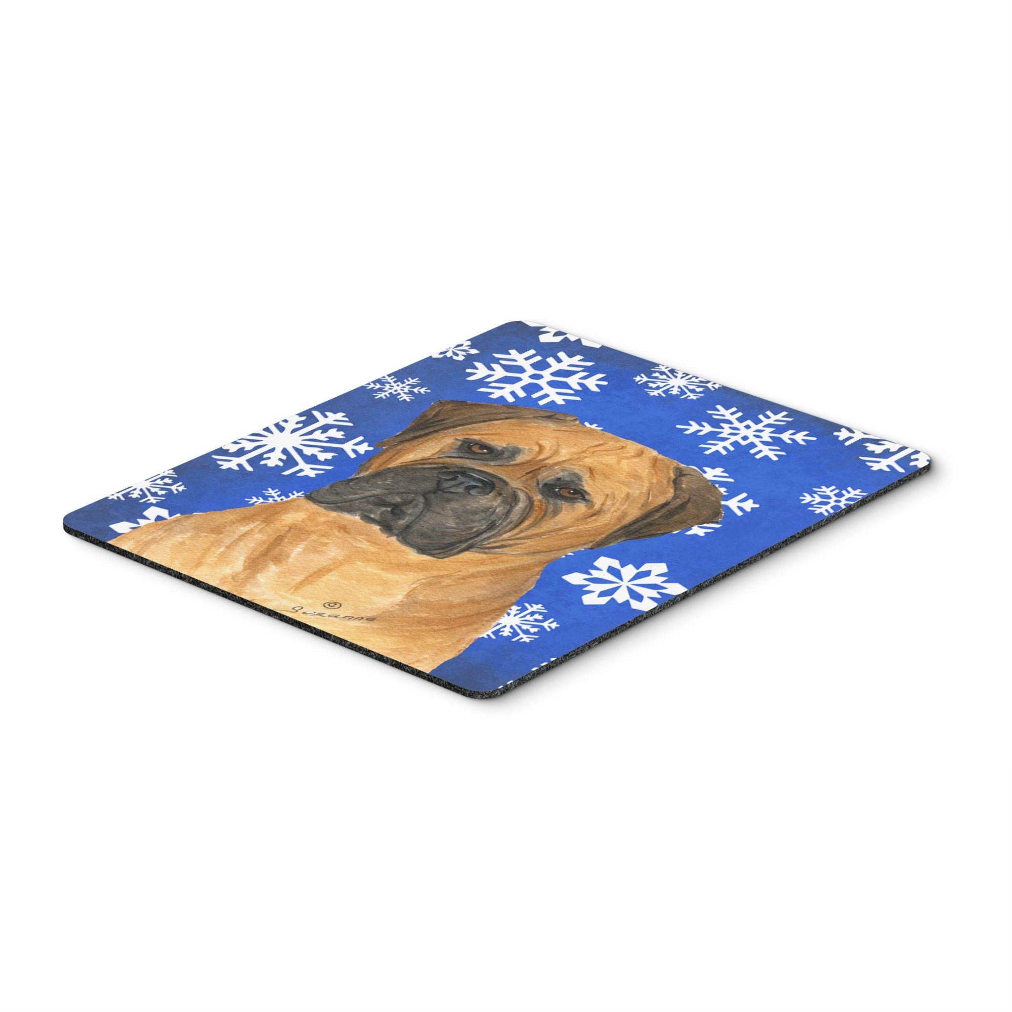 Caroline'S Treasures Bullmastiff Winter Snowflakes Holiday Mouse Pad/Hot Pad/Trivet (Ss4655Mp)
