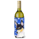 Chihuahua Winter Snowflakes Holiday Wine Bottle Beverage Insulator Beverage Insulator Hugger Ss4656Literk