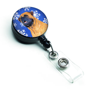 Caroline'S Treasures Mastiff Winter Snowflakes Holiday Retractable Badge Reel, Multicolor (Ss4658Br)