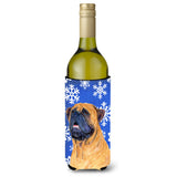 Mastiff Winter Snowflakes Holiday Wine Bottle Beverage Insulator Beverage Insulator Hugger Ss4658Literk