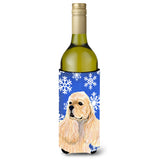 Cocker Spaniel Winter Snowflakes Holiday Wine Bottle Beverage Insulator Beverage Insulator Hugger Ss4660Literk