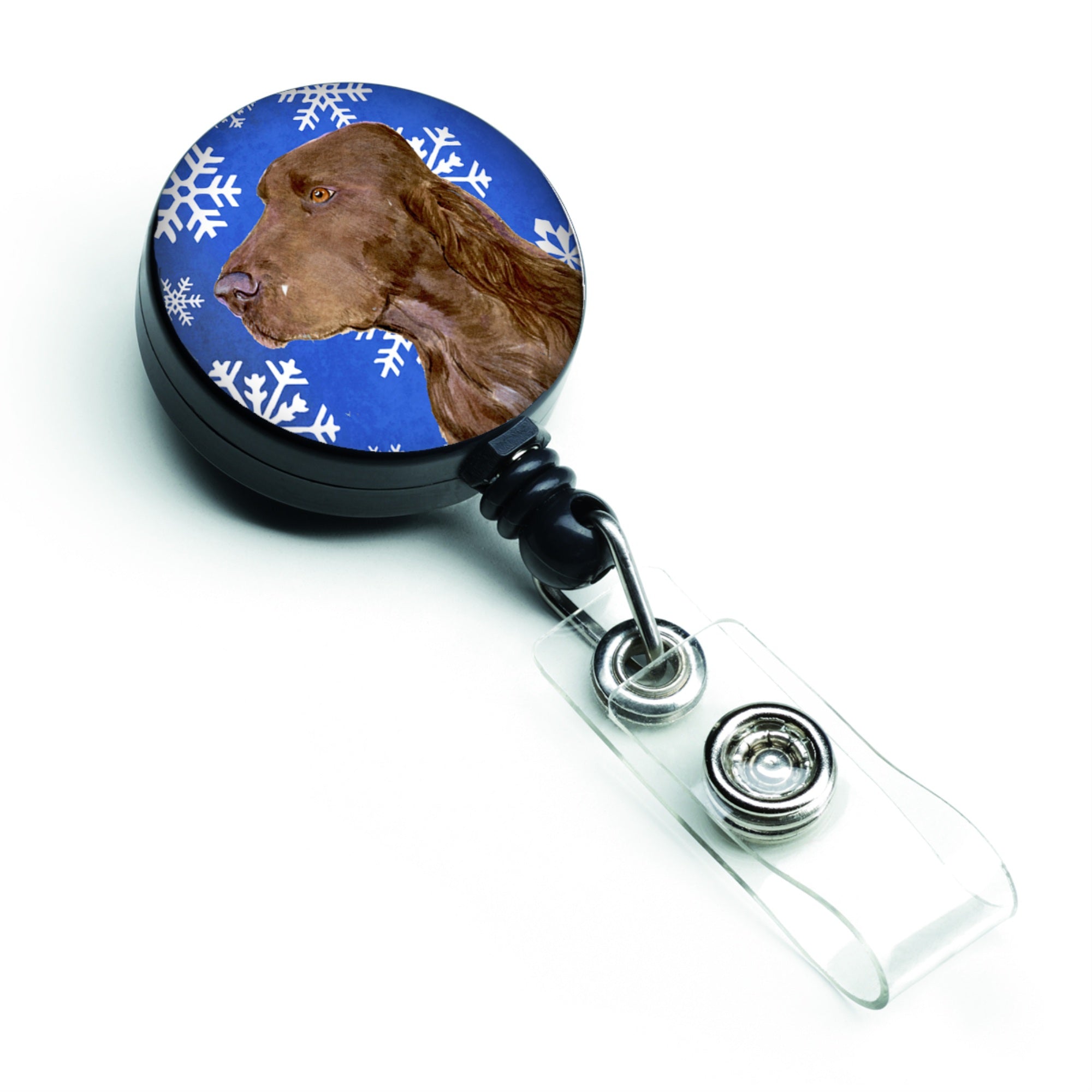 Caroline'S Treasures Field Spaniel Winter Snowflakes Holiday Retractable Badge Reel, Multicolor (Ss4663Br)