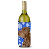 Field Spaniel Winter Snowflakes Holiday Wine Bottle Beverage Insulator Beverage Insulator Hugger