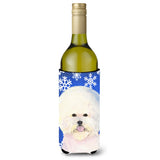 Bichon Frise Winter Snowflakes Holiday Wine Bottle Beverage Insulator Beverage Insulator Hugger Ss4664Literk