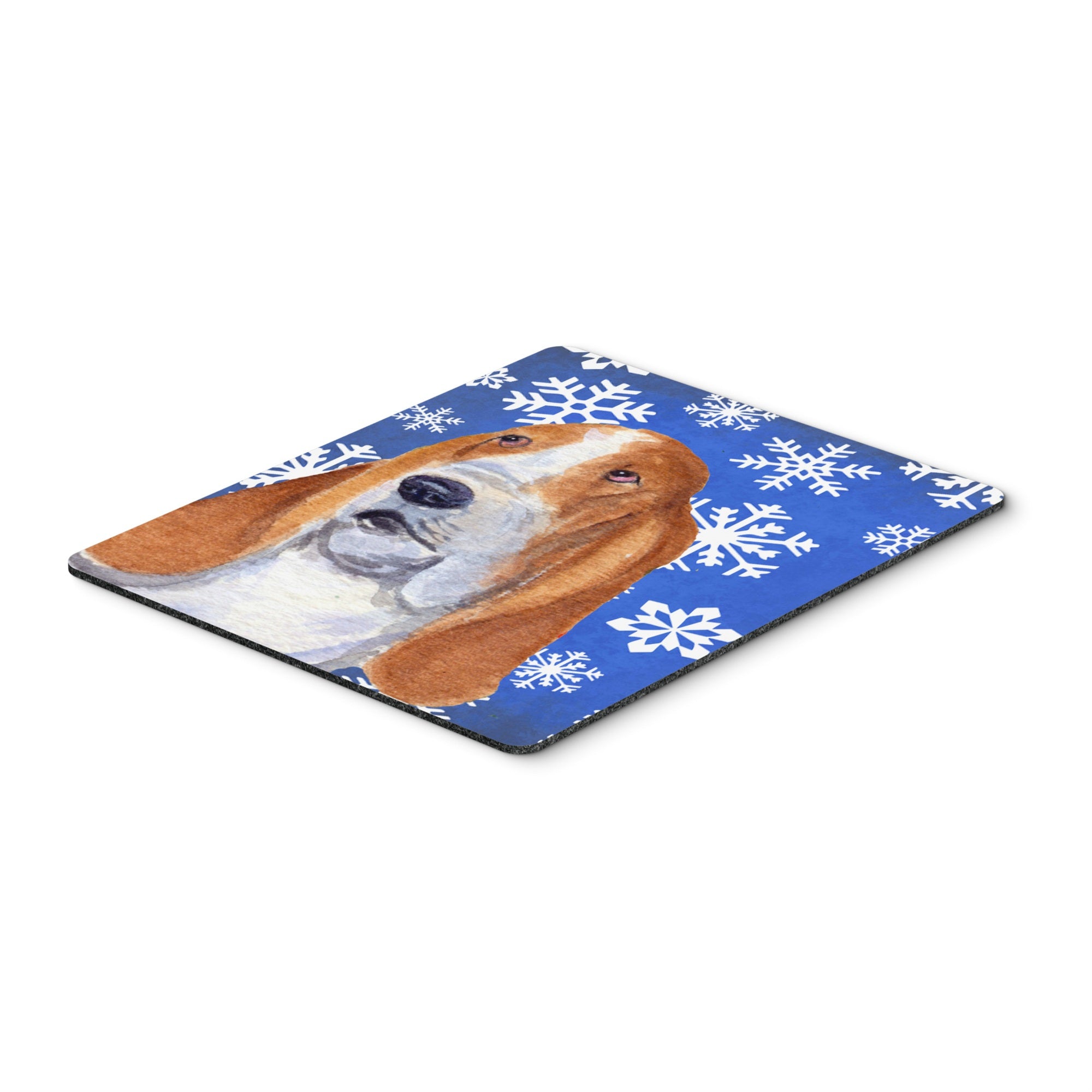 Caroline'S Treasures Basset Hound Winter Snowflakes Holiday Mouse Pad/Hot Pad/Trivet (Ss4666Mp)