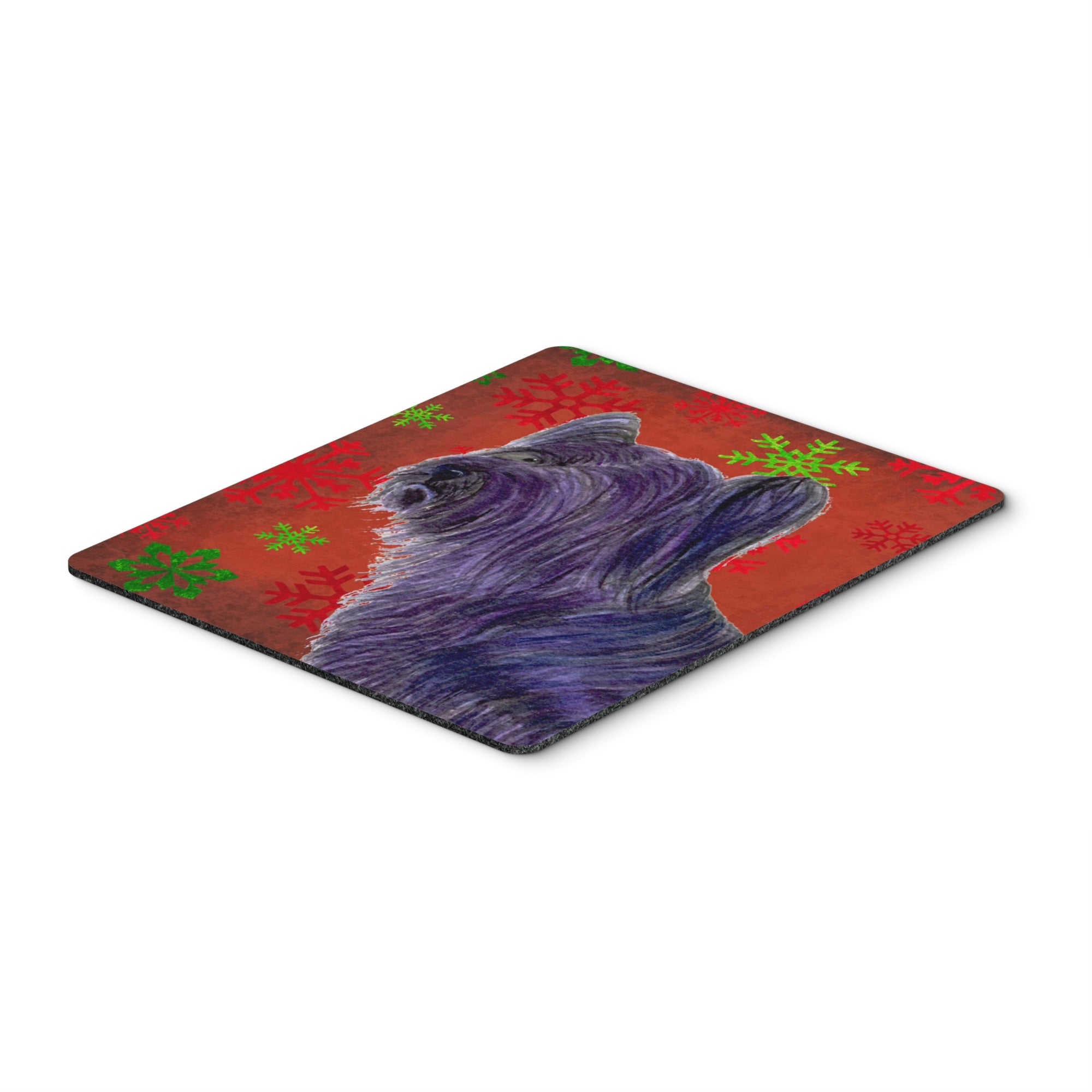 Caroline'S Treasures Skye Terrier Red & Green Snowflakes Christmas Mouse Pad/Hot Pad/Trivet (Ss4670Mp)