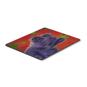 Caroline'S Treasures Skye Terrier Red & Green Snowflakes Christmas Mouse Pad/Hot Pad/Trivet (Ss4670Mp)
